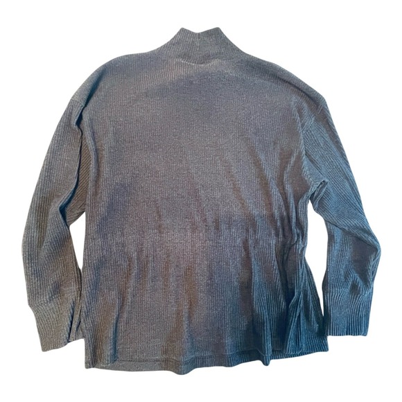Haven Well Within Ribbed Mock Neck Zip Front Top XL Stretch Gray - Picture 2 of 9